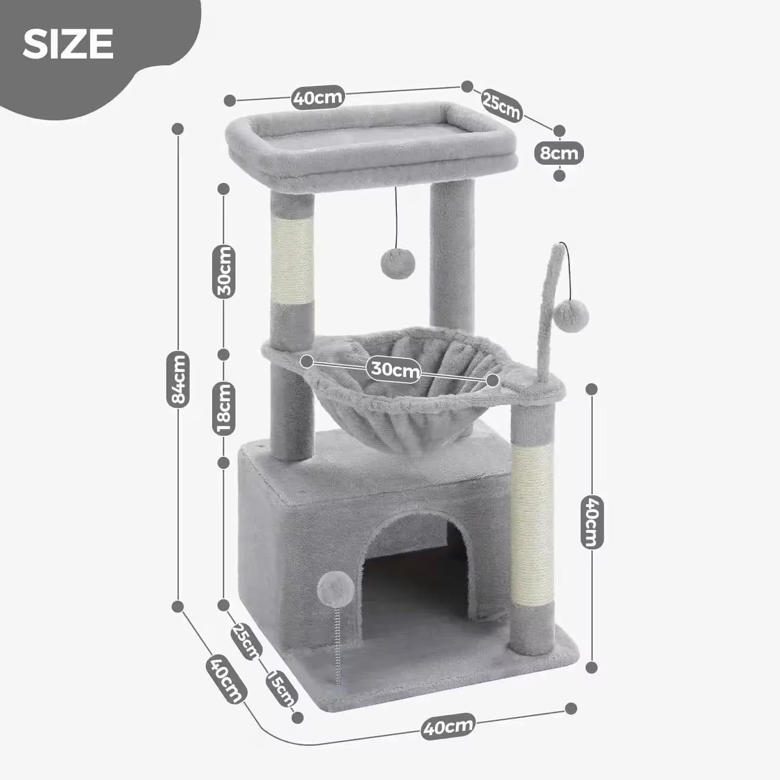 4-in-1 Cozy Cat Tree Tower
