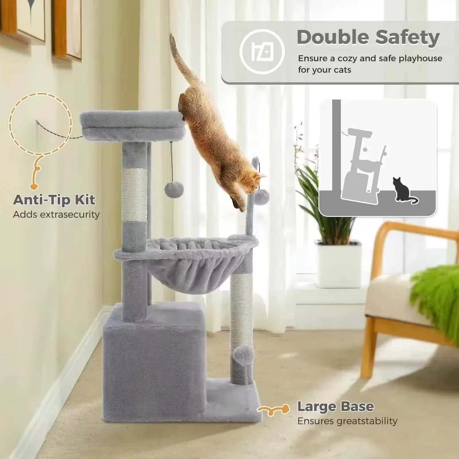 4-in-1 Cozy Cat Tree Tower